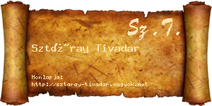 Sztáray Tivadar névjegykártya